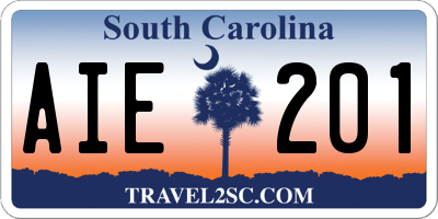 SC license plate AIE201