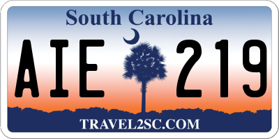 SC license plate AIE219