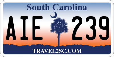 SC license plate AIE239