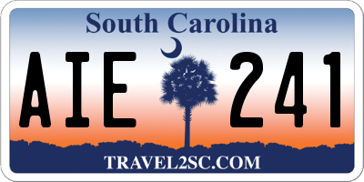 SC license plate AIE241