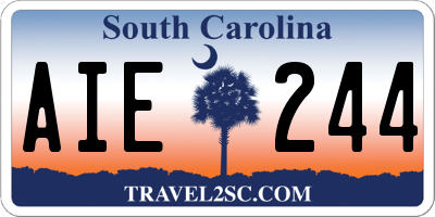 SC license plate AIE244