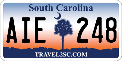 SC license plate AIE248
