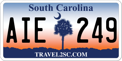 SC license plate AIE249