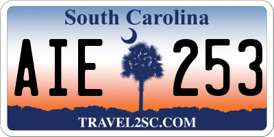 SC license plate AIE253