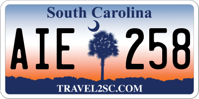 SC license plate AIE258