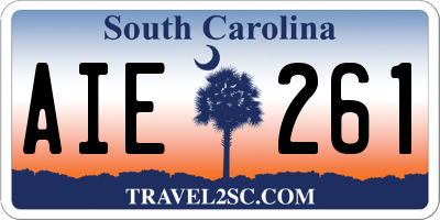 SC license plate AIE261