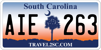 SC license plate AIE263