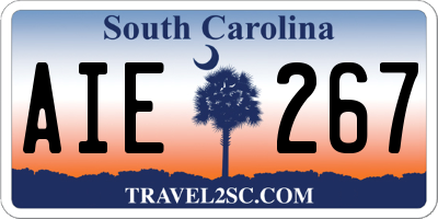 SC license plate AIE267