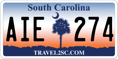 SC license plate AIE274