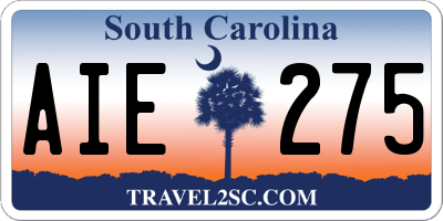 SC license plate AIE275