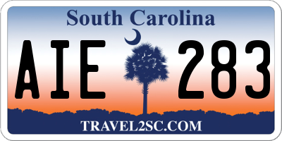 SC license plate AIE283