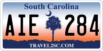 SC license plate AIE284