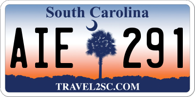 SC license plate AIE291