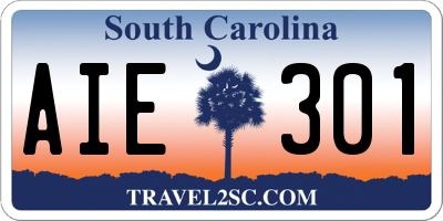 SC license plate AIE301