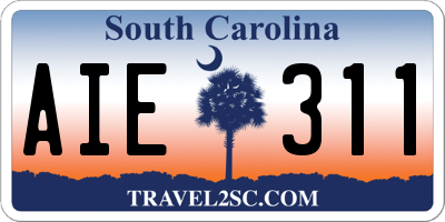 SC license plate AIE311