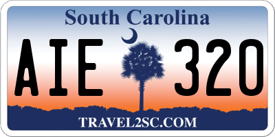 SC license plate AIE320