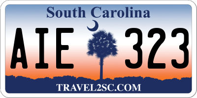 SC license plate AIE323