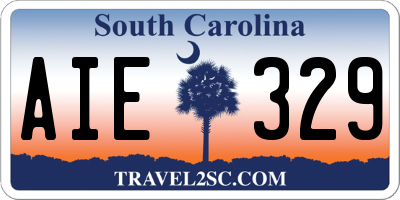 SC license plate AIE329