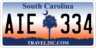 SC license plate AIE334