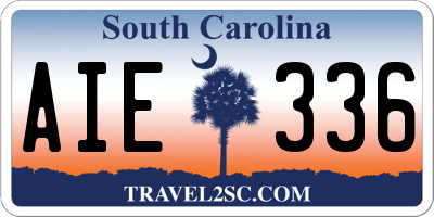 SC license plate AIE336