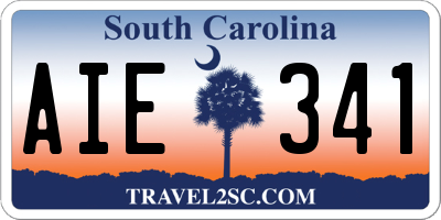 SC license plate AIE341