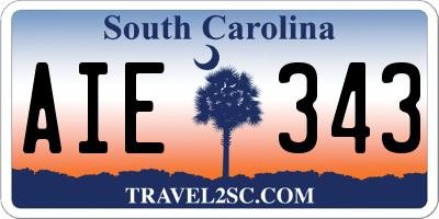 SC license plate AIE343