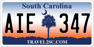 SC license plate AIE347
