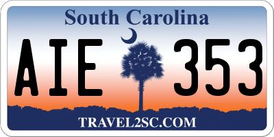SC license plate AIE353