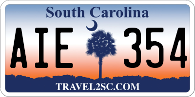 SC license plate AIE354