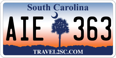 SC license plate AIE363