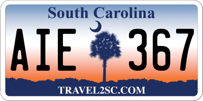 SC license plate AIE367