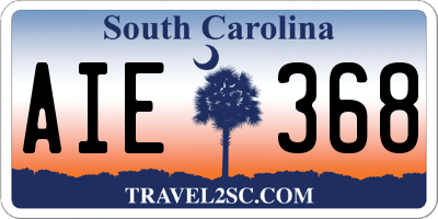 SC license plate AIE368