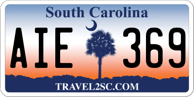 SC license plate AIE369