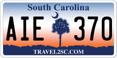 SC license plate AIE370