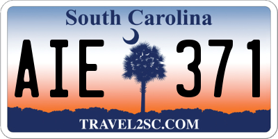 SC license plate AIE371