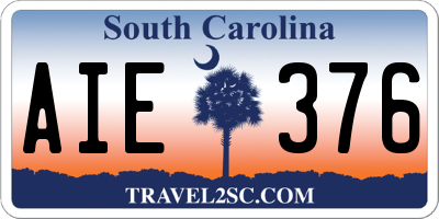 SC license plate AIE376