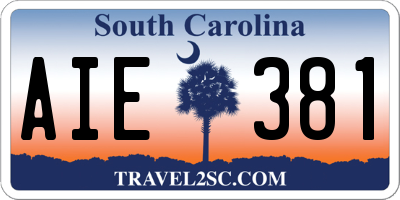 SC license plate AIE381