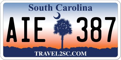 SC license plate AIE387