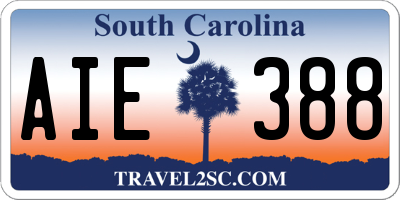 SC license plate AIE388
