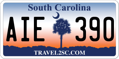 SC license plate AIE390