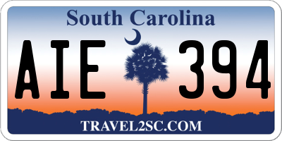 SC license plate AIE394