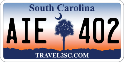 SC license plate AIE402