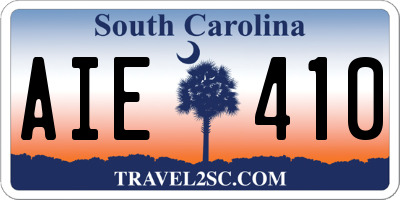 SC license plate AIE410