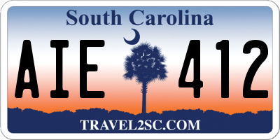 SC license plate AIE412