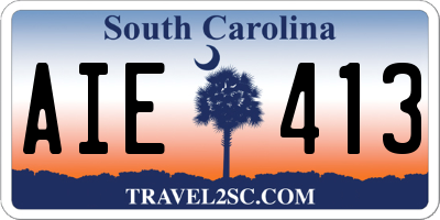 SC license plate AIE413