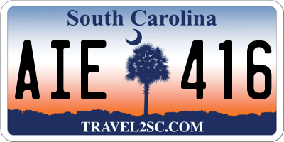 SC license plate AIE416
