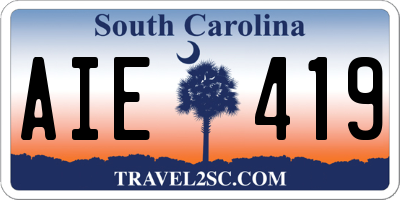 SC license plate AIE419