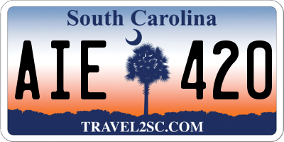 SC license plate AIE420