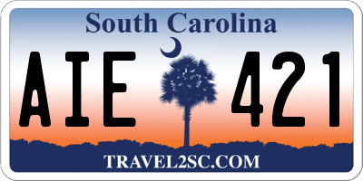 SC license plate AIE421