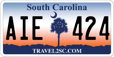 SC license plate AIE424